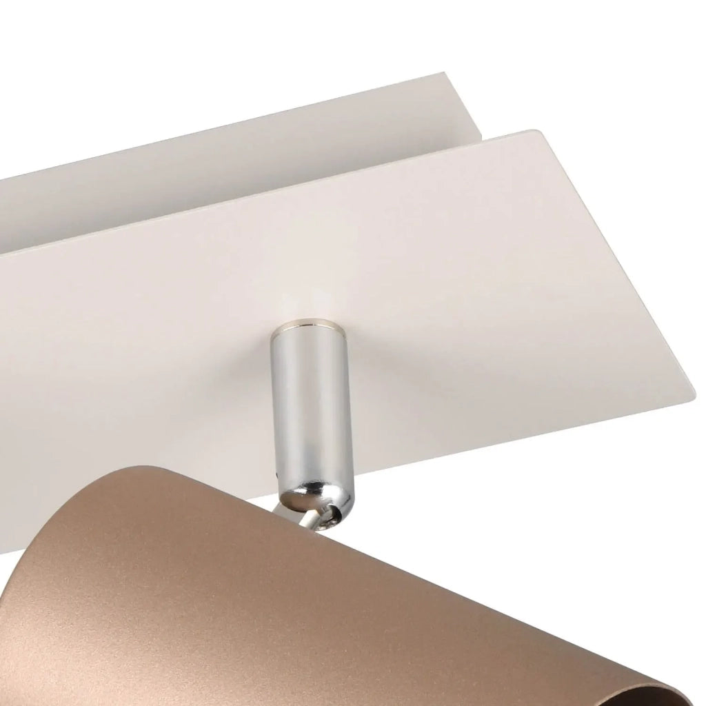 LÚZETE - SPOT DA SOFFITTO/PARETE 2 LUCI IN METALLO COFFEE/GRIGIO GU10 GRAFTON