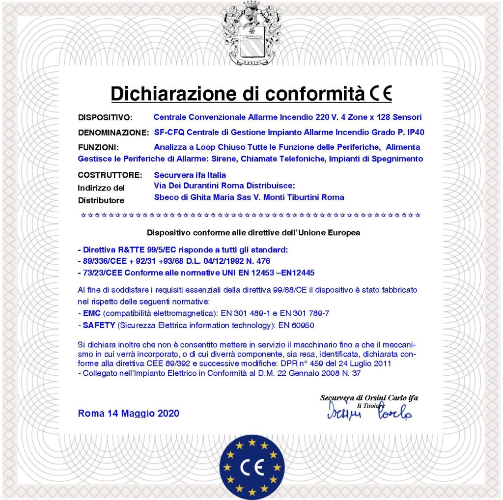 CENTRALE ANTINCENDIO 4 ZONE GESTISCE 128 SENSORI COMANDA ELETTROMAGNETI PER PORTE R.E.I ALLARME TELEFONICO SIRENE SPEGNIMENTO