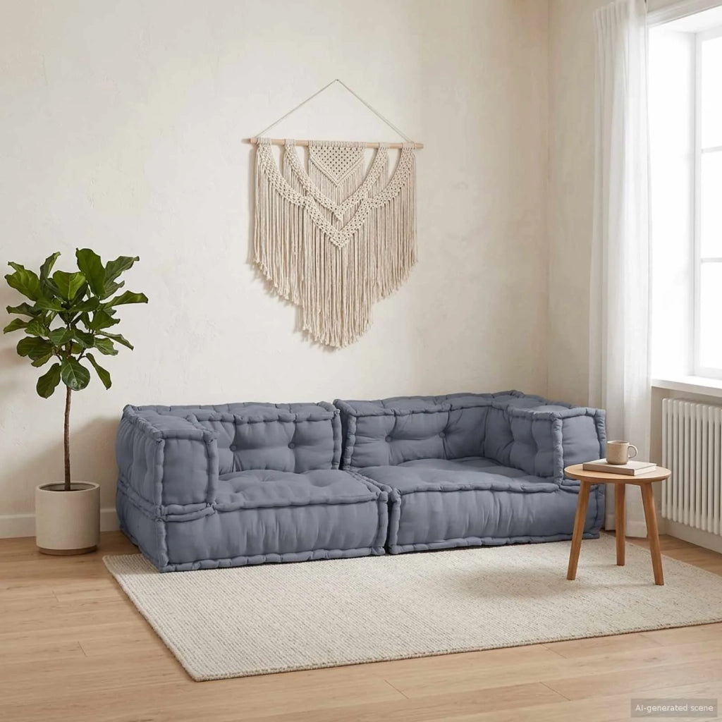 Unità di Divano Modulare 3 pcs Grigio 140 x 70 x 36 cm Tessuto 4019048