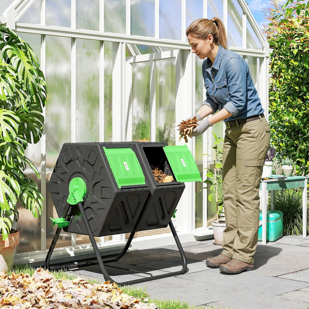Compostiera da Giardino 130 Litri ¨C zephmum ¨C Plastica 67x60x77cm