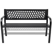 Panchina da Giardino | Panca da Giardino 118 cm in Acciaio Nera