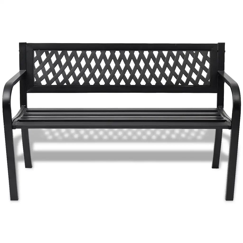 Panchina da Giardino | Panca da Giardino 118 cm in Acciaio Nera