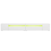 Mobile TV Bianco con LED ¨C Xylo ¨C Legno Lucido 240cm