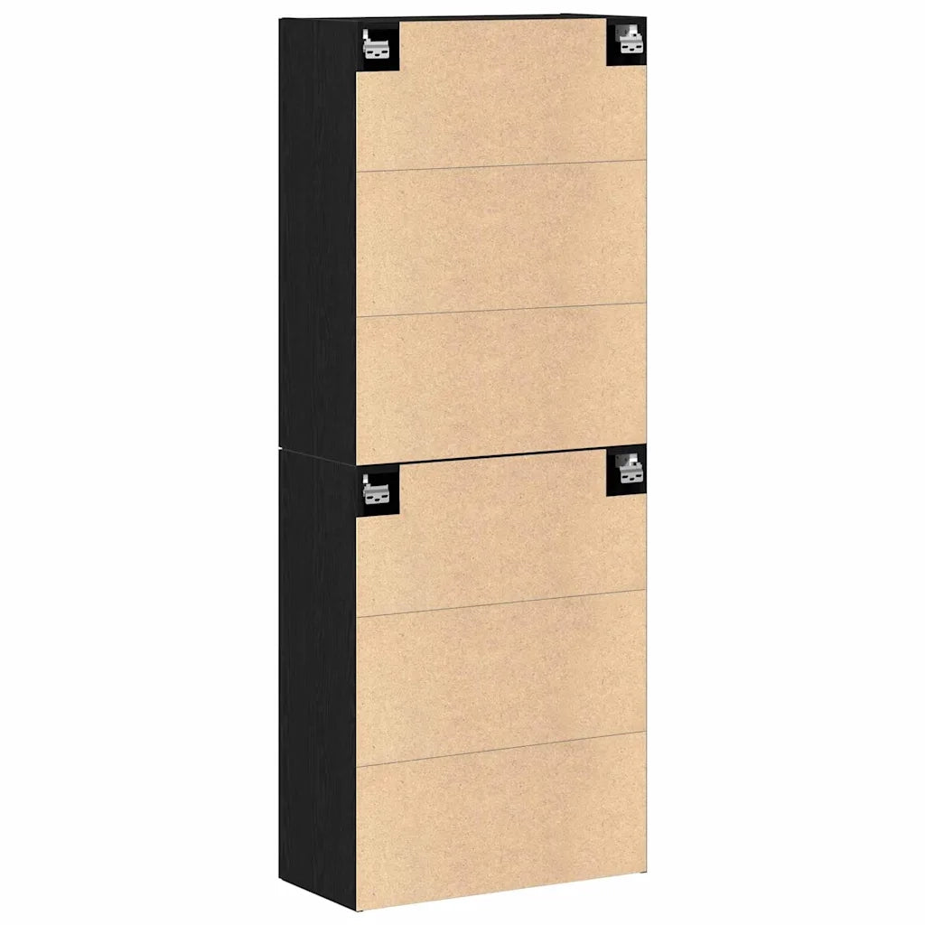 Mobiletto a muro 2 pcs Rovere Nero 69,5 x 34 x 90 cm 3333102