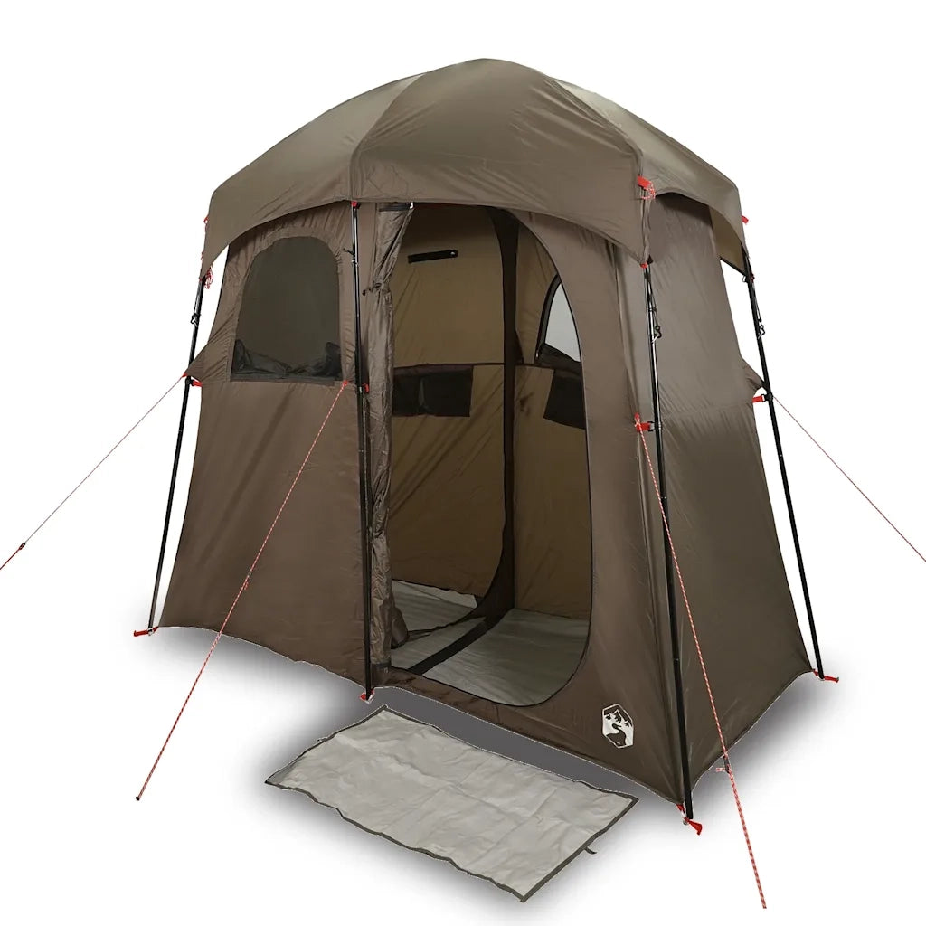 vidaXL Tenda da Doccia per 2 Persone Marrone Impermeabile