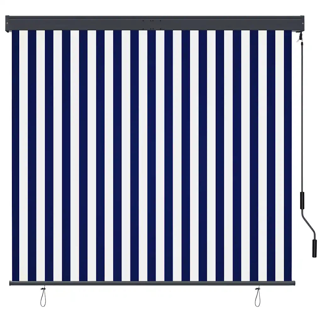 Tenda a Rullo per Esterni-Tenda da sole avvolgibile 160x250 cm Blu e Bianca