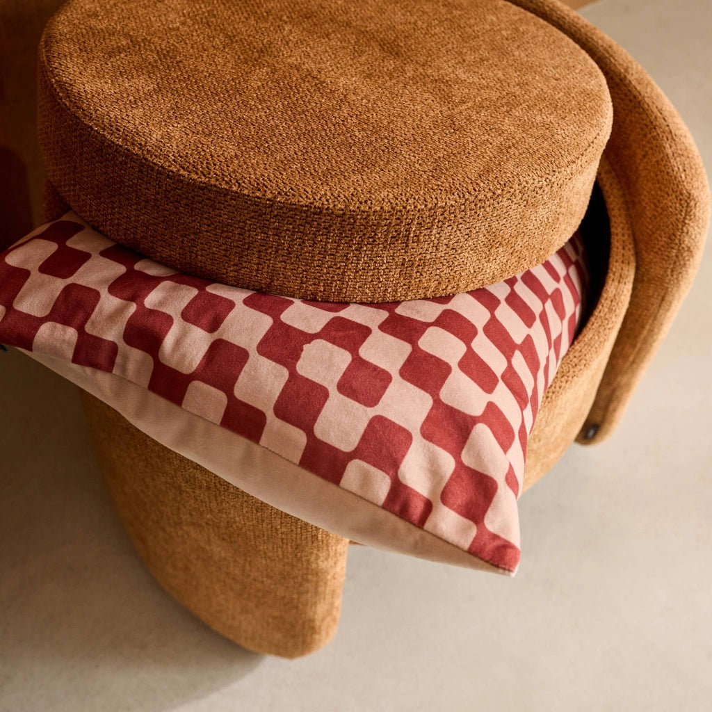 Pouf contenitore in tessuto, ruggine