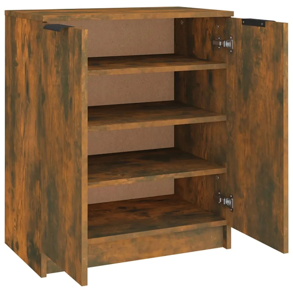 Scarpiera-Scaffale per scarpe Rovere Fumo 59x35x70 cm in Legno Multistrato