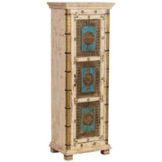 Armadio artigianale in legno bianco, 53x40x149h cm