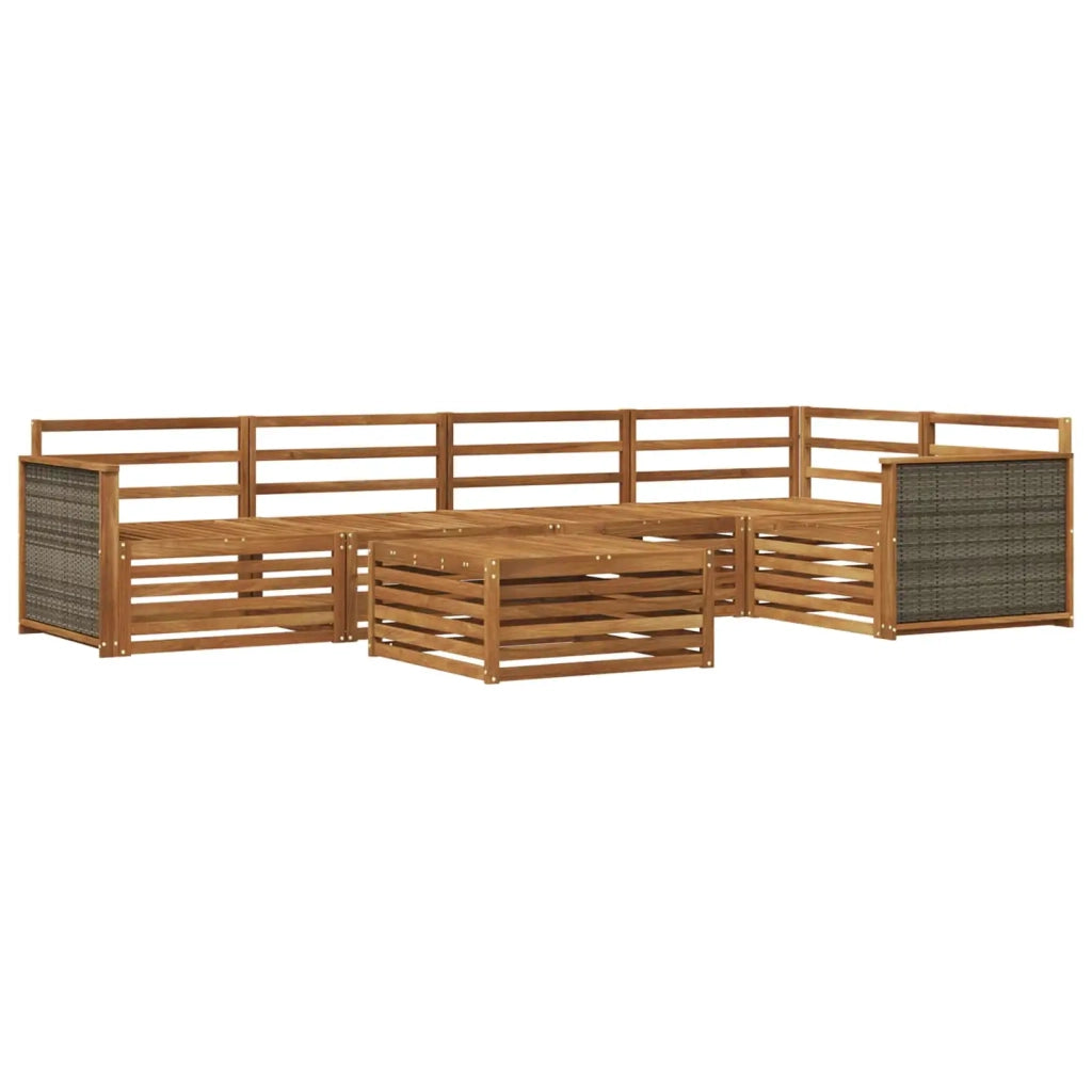Set di divani da esterno 6 pz Naturale Legno di Acacia Massello 3383377