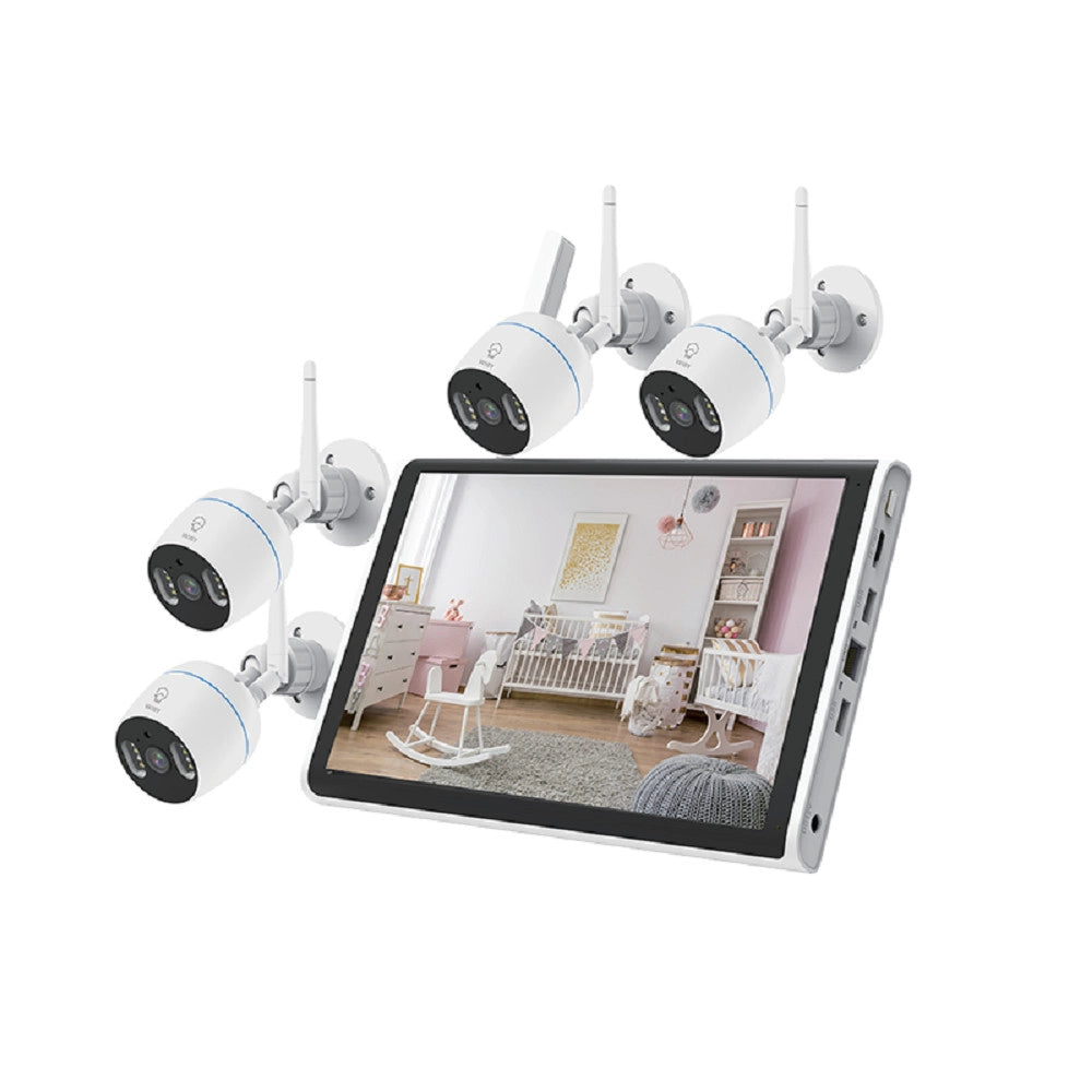Trade Shop - Kit Di 4 Telecamere Sorveglianza Wifi Ip66 Con Schermo Nvr 10.1" Tv-6125he 8+4 -