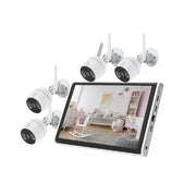 Trade Shop - Kit Di 4 Telecamere Sorveglianza Wifi Ip66 Con Schermo Nvr 10.1" Tv-6125he 8+4 -