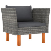 Divano da Giardino in Polyrattan e Massello di Eucalipto cod mxl 70676