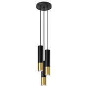 Lampadario SPIREXEZ 3 luci nero/oro GU10 Pure Lume GIRALO