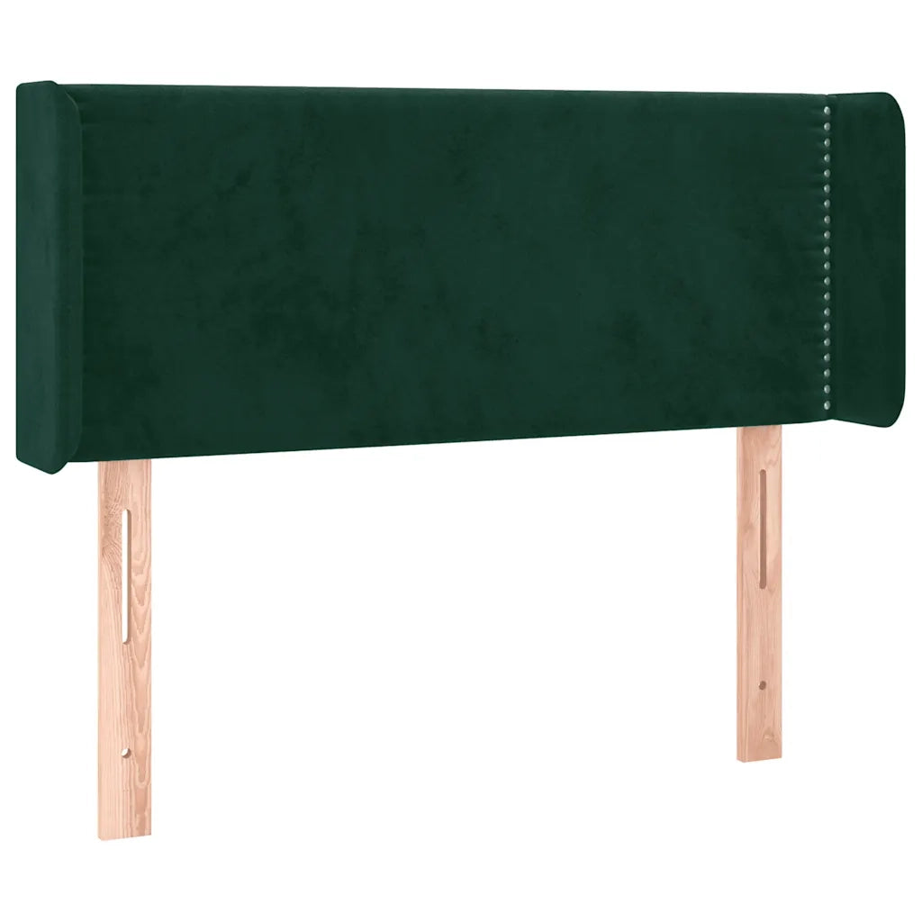 Testiera ad Orecchio Verde Scuro 103x16x78/88 cm in Velluto 3118673