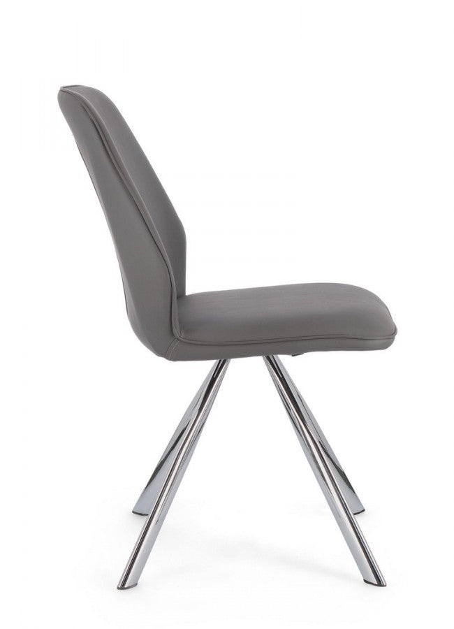 Set 4 Sedie 44x62x88h cm Maxwell Pu Grigio