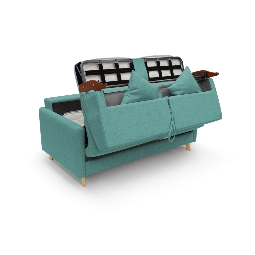 Edgar Divano letto matrimoniale in tessuto felis impermeabile T03 160 cm (mat. 120x197) verde acqua