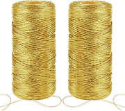 100 m cordone metallizzato dorato 1 mm - cordone per decorazione natalizia - filo dorato per legatura - cordone per imballo di regali