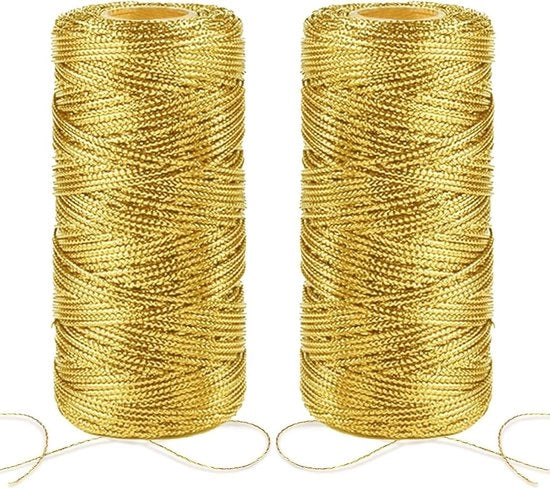 100 m cordone metallizzato dorato 1 mm - cordone per decorazione natalizia - filo dorato per legatura - cordone per imballo di regali