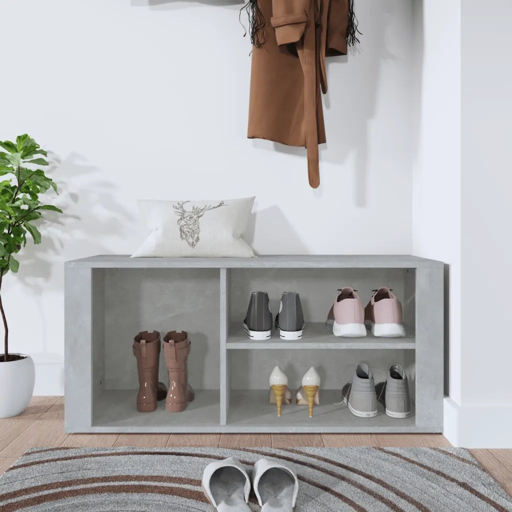 Scarpiera-Scaffale per scarpe Grigio Cemento 100x35x45 cm in Legno Multistrato 486646