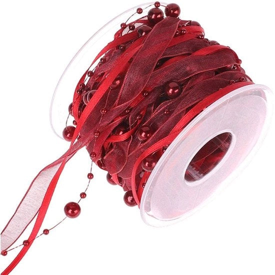 Seta a laccio 10m - Laccio chiffon - Laccio organza - Laccio a strisce - Decorazione per matrimoni - Decorazione per alberi di Natale - Laccio per cucito - Laccio decorativo