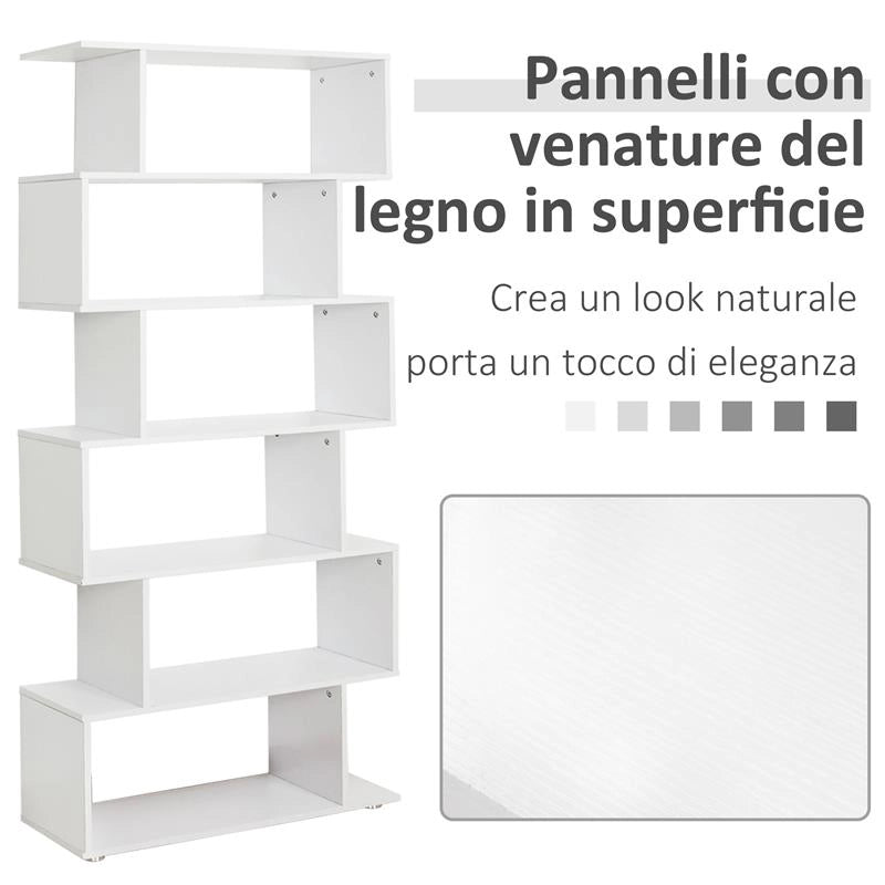 LIBRERIA DI DESIGN DA UFFICIO SCAFFALE IN LEGNO 80 X 24 X 191 CM BIANCO OPACO