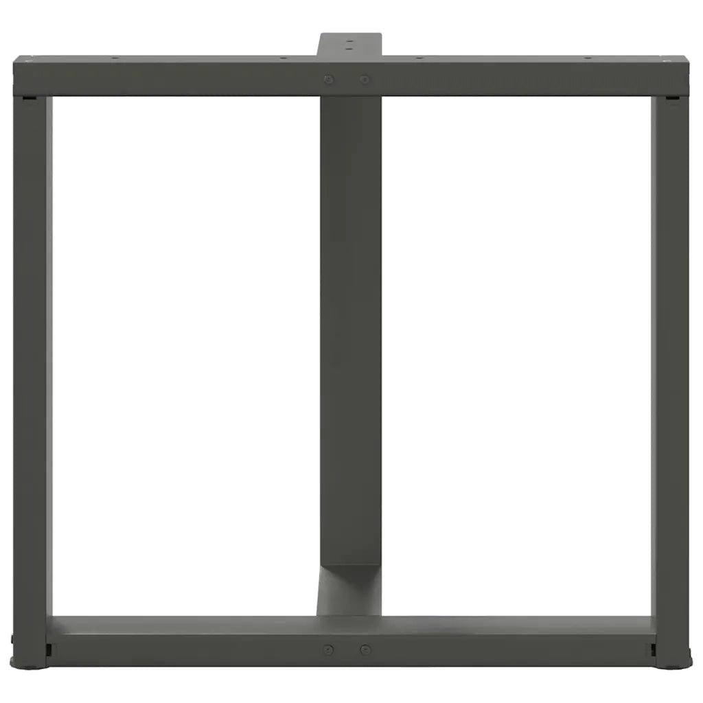 Gambe per tavolo da pranzo a forma di T 2 pz Antracite 70x35x(72-73) cm Acciaio 4013058