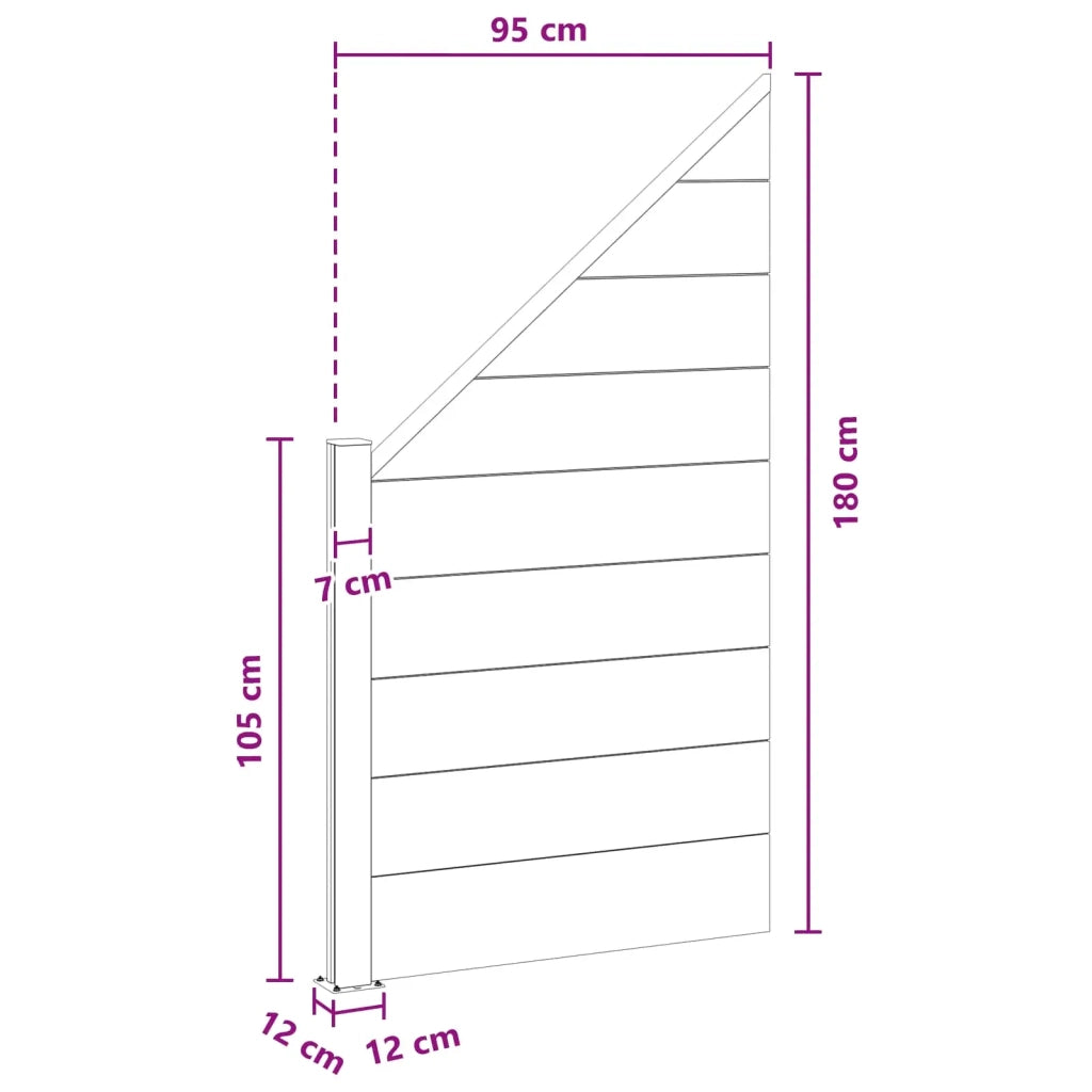 Pannello di Recinzione WPC e Alluminio Nero
