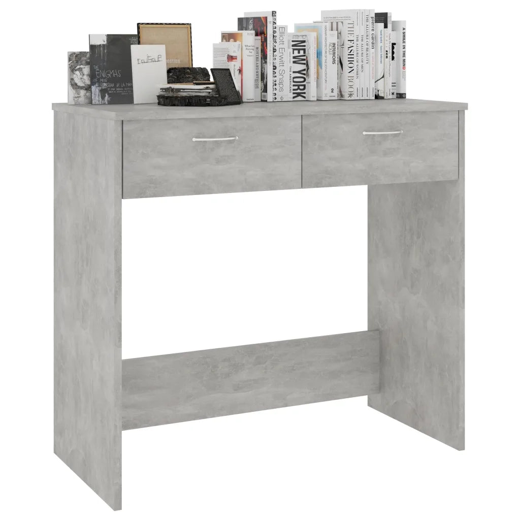 Scrivania-Scrivanie per ufficio e studio-Scrittoio Grigio Cemento 80x40x75 cm in Legno Multistrato