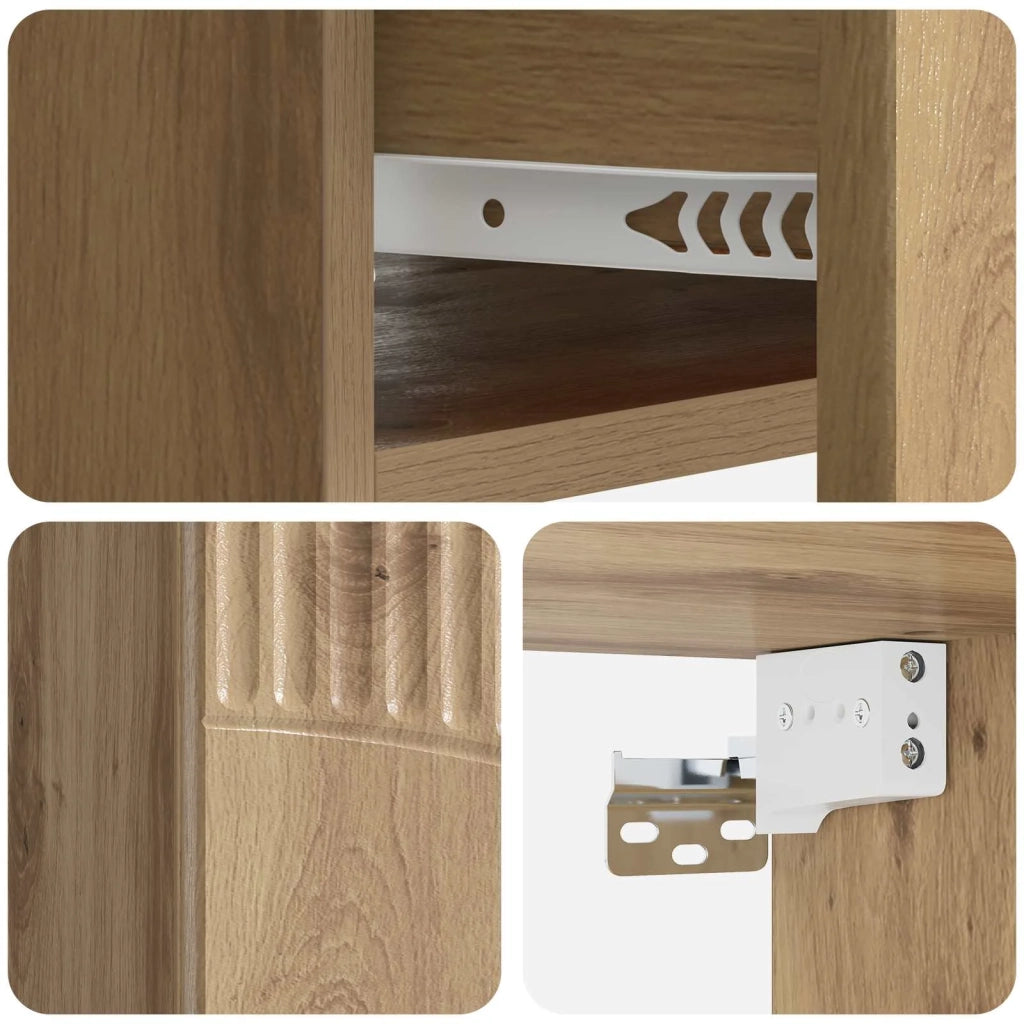 Mobiletto da notte a muro Rovere Artigianale 49 x 34,5 x 20 cm 898973