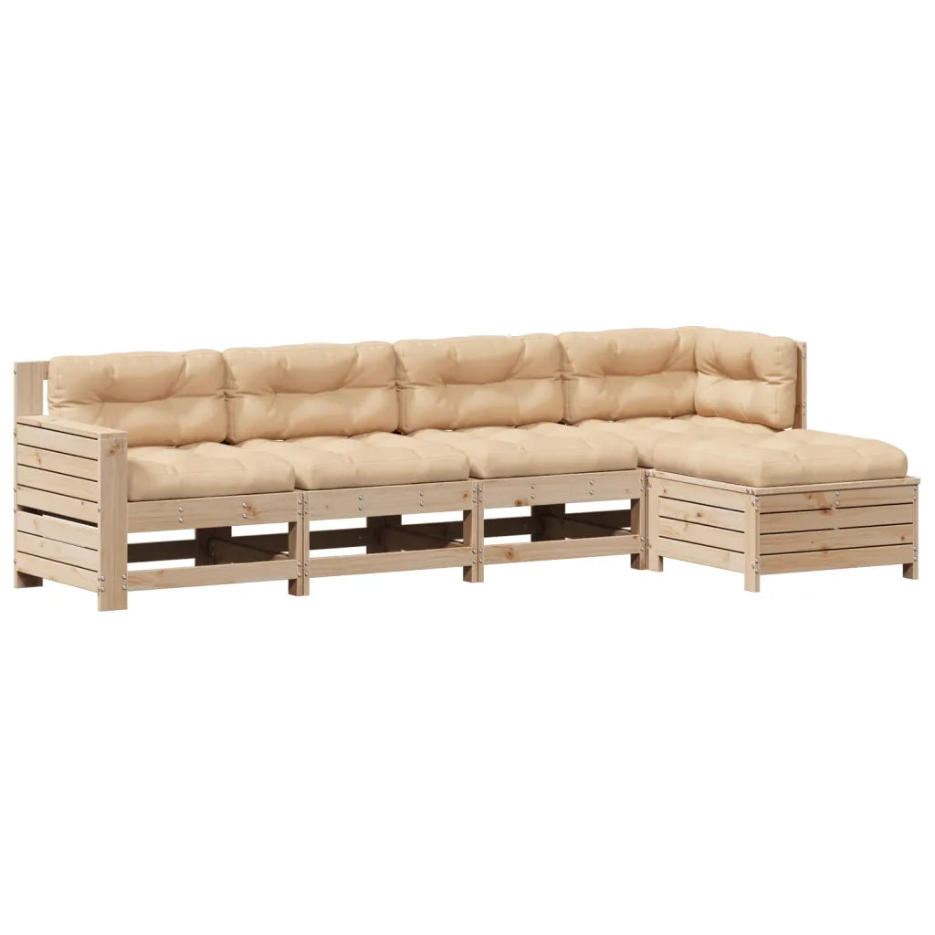 Set Divani Giardino 6 pz con Cuscini in Legno Massello di Pino 3250832