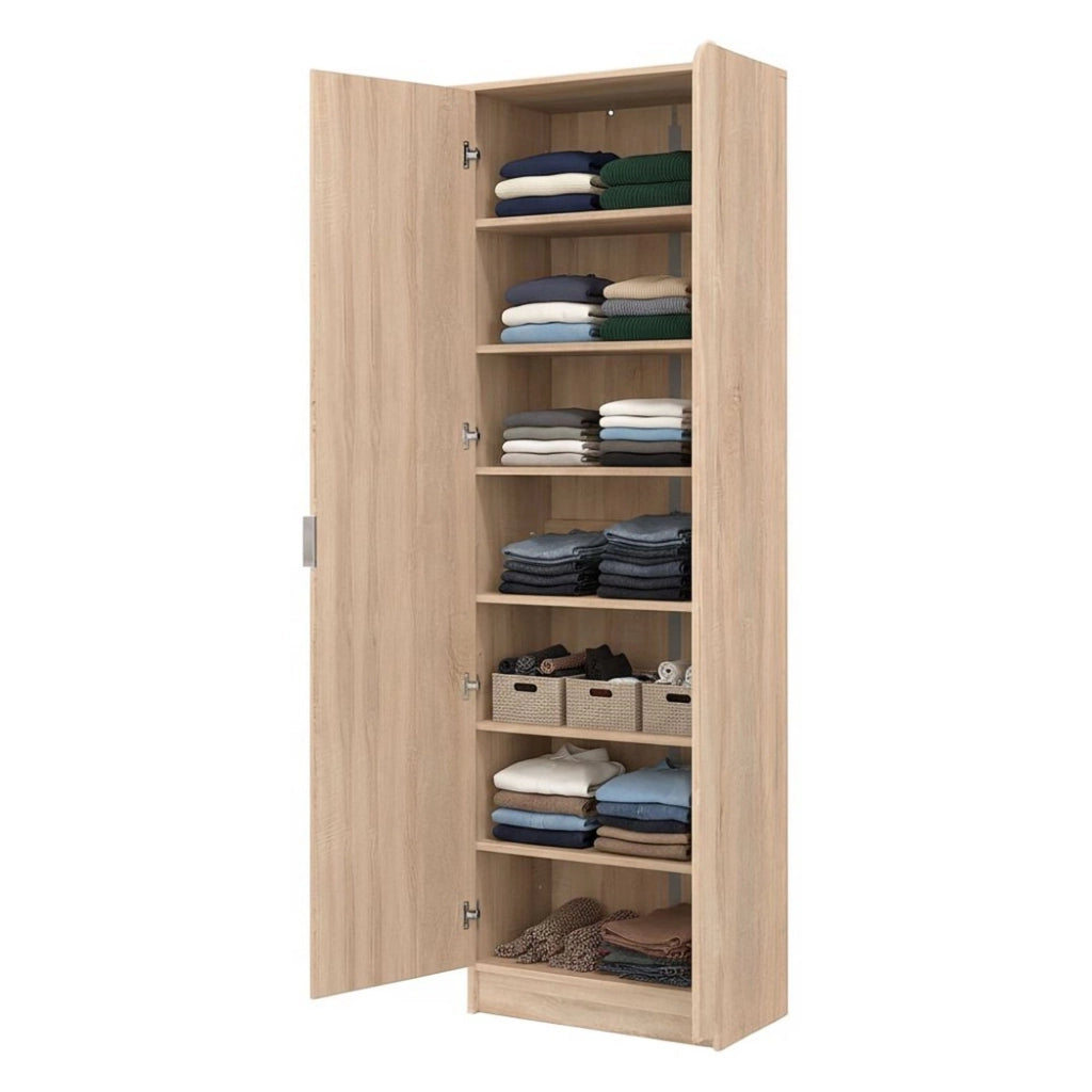 Mobile Portascarpe Delizia, Scarpiera 6 Ripiani, 60x33x191.5h cm Marrone Rovere