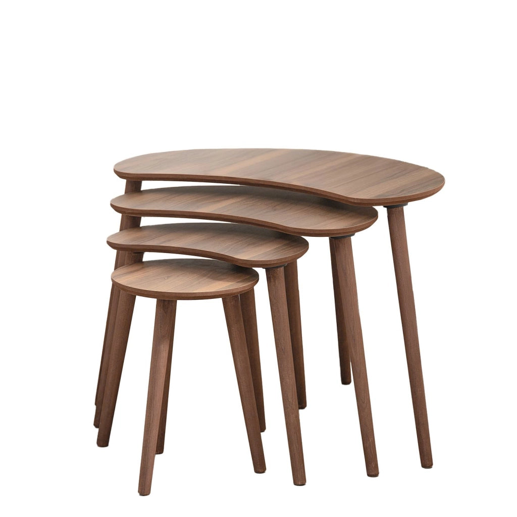 Tavolo nido in legno "Moon" (4 pezzi) 40 x 75 x 55 cm - Noce