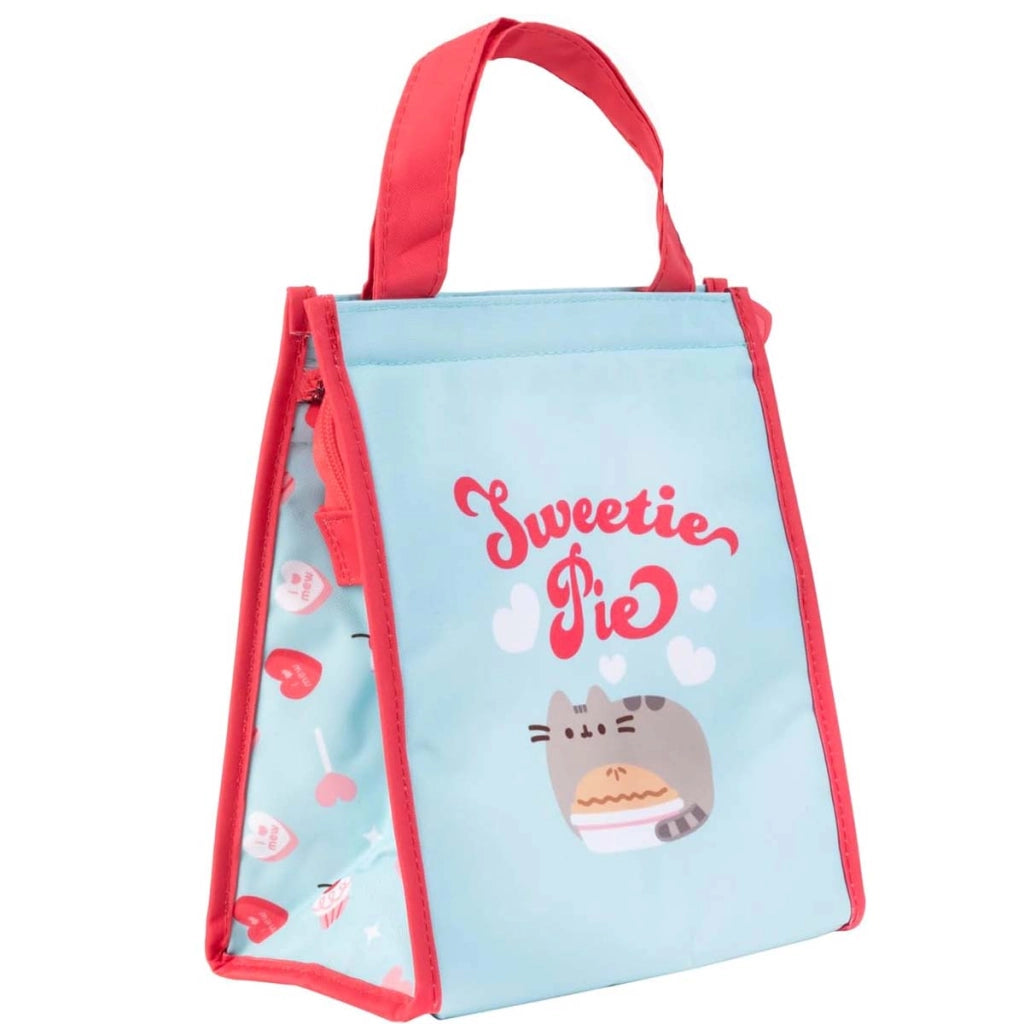 Borsa Termica Pranzo Collezione Purrfect Love con Tasca Laterale a Rete Blu / Rosso Pusheen
