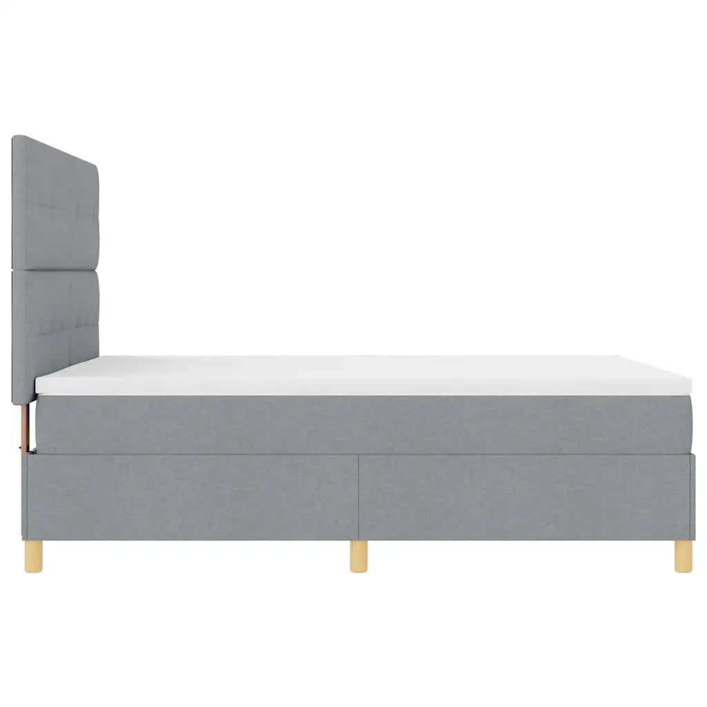 Letto a molle con materasso Grigio chiaro 140 x 190 cm Tessuto 3339616