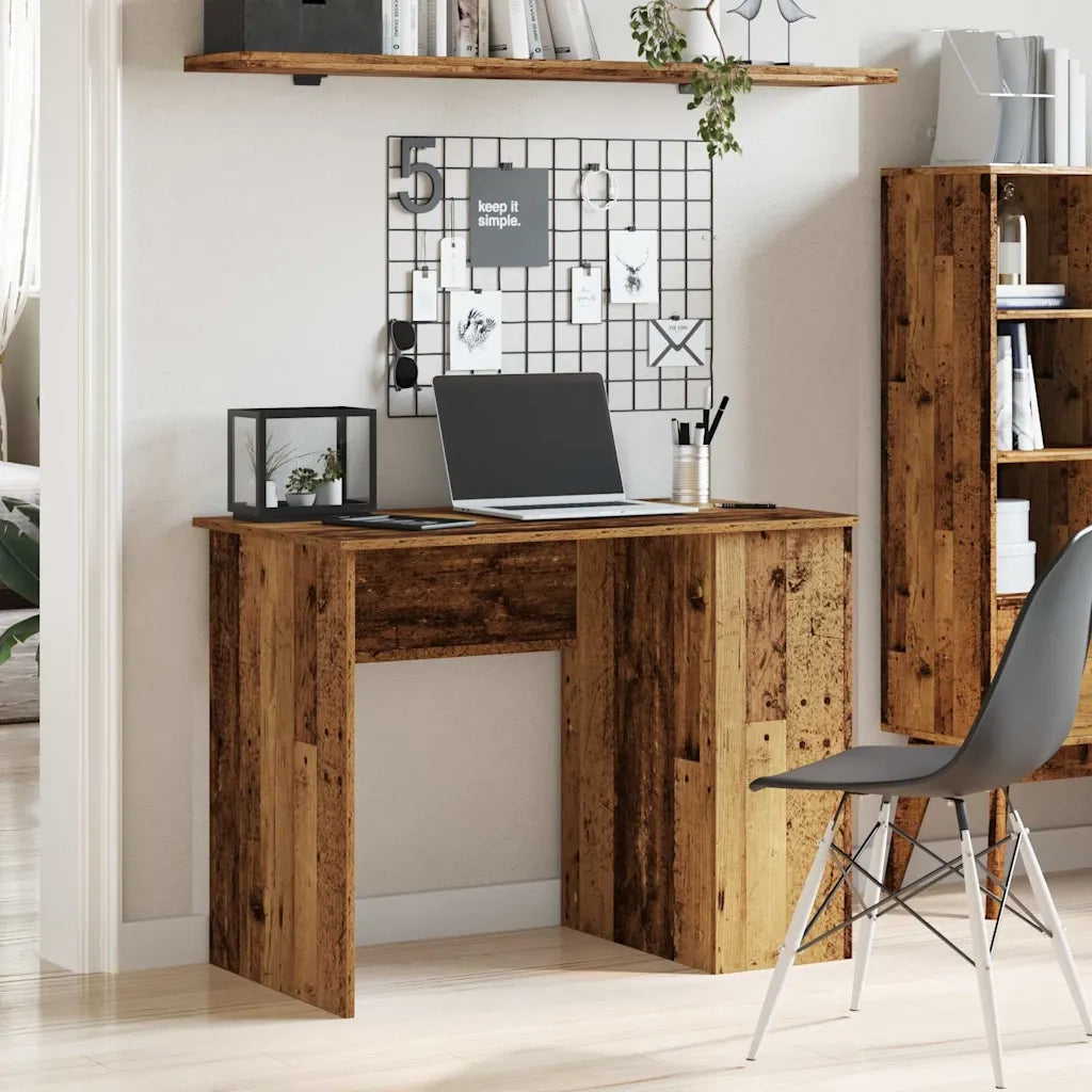 Scrivania | Tavolo da Ufficio Legno Antico 100x55x75 cm in Legno Multistrato