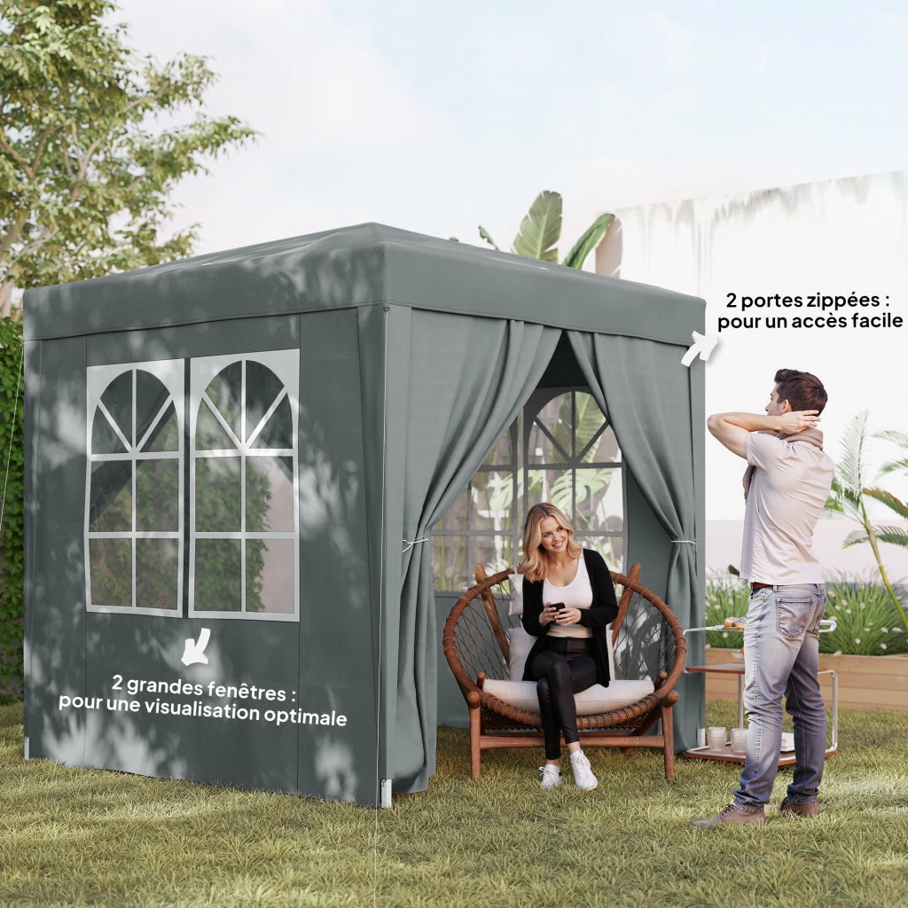 Tonnelle da giardino pieghevole ¨C zephmum ¨C Grigio 2x2 m