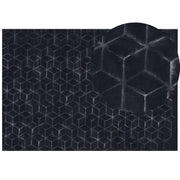 Tappeto in finta pelliccia di coniglio nero Pelliccia artificiale di poliestere 160 x 230 cm Tappeto morbido Shaggy ad alto pelo