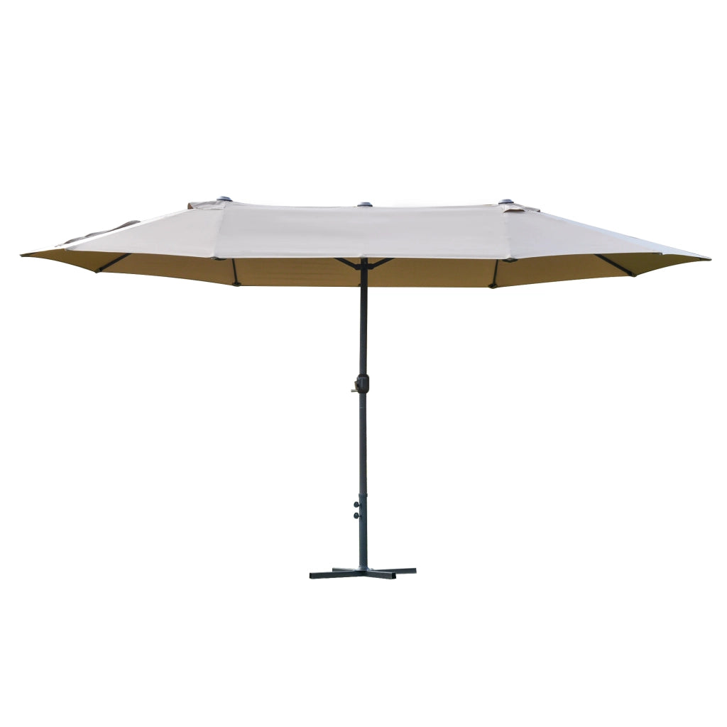 Ombrellone da Giardino XXL con Piedistallo a Croce ¨C zephmum ¨C Marrone 460x270x240 cm