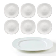 SET DA SEI PIATTI PIANI LINEA PARMA ROCCO BORMIOLI IN OPALGLASS BIANCO QUADRATO 27 CM