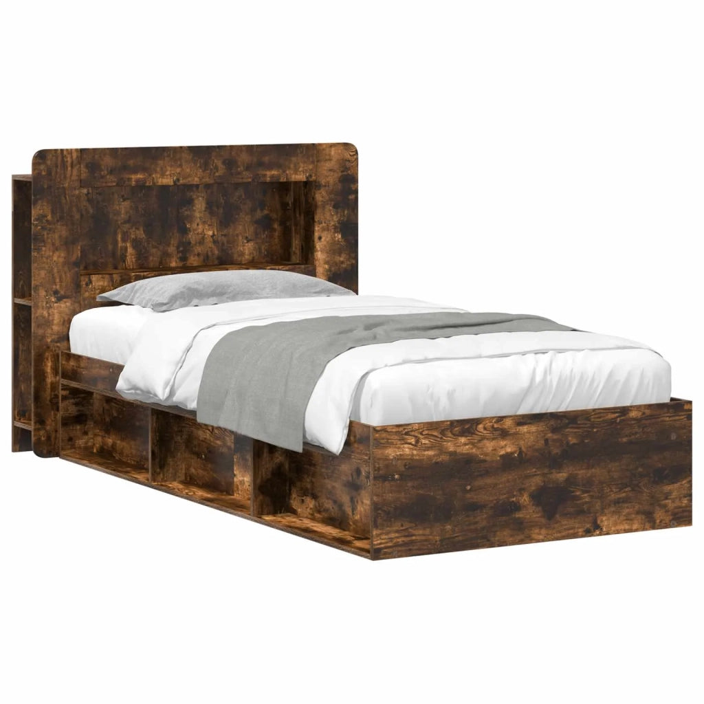 Telaio del letto con storage Rovere Fumo 90 x 190 cm