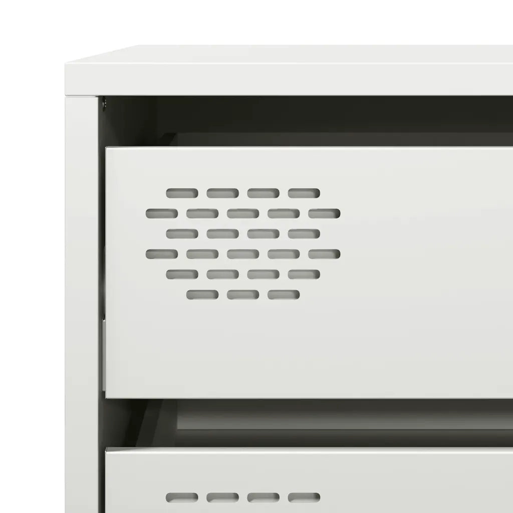 Credenza Bianca 68x39x58,5 cm in Acciaio Laminato a Freddo