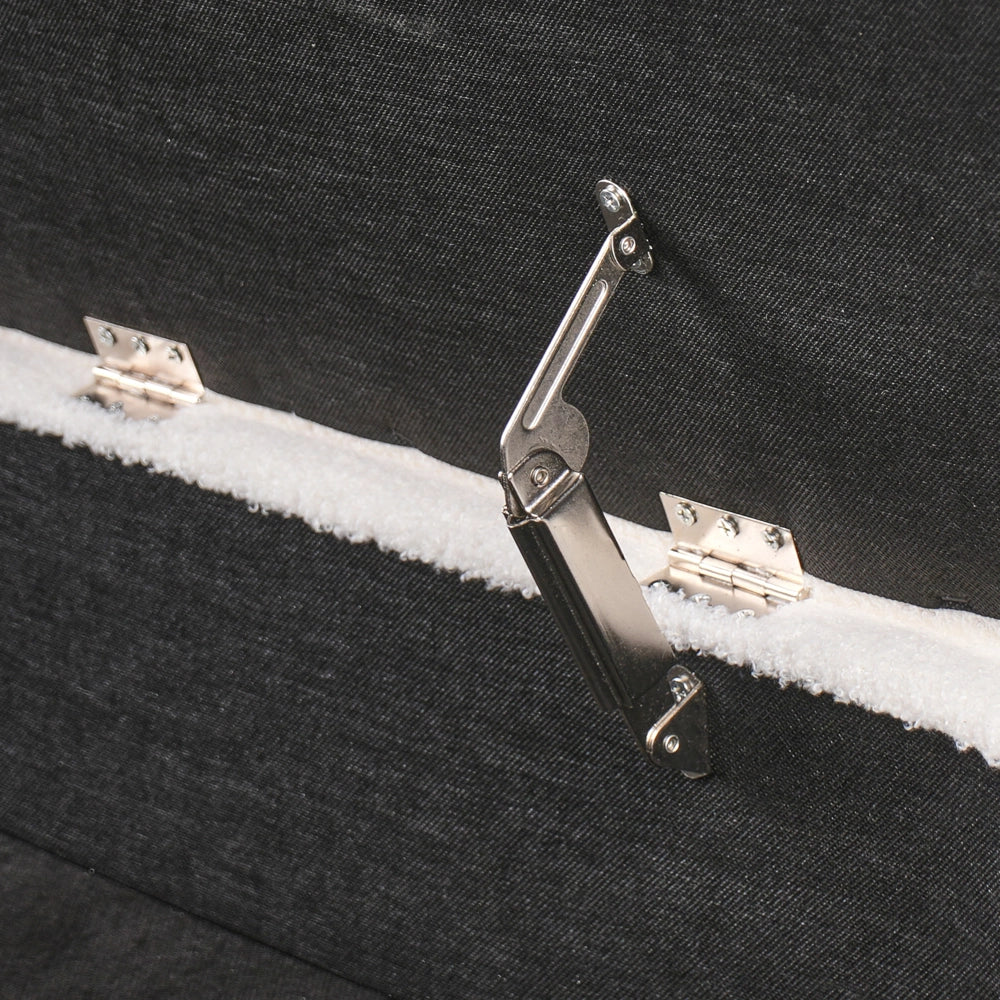 Panca da letto imbottita moderna con contenitore in tessuto bouclé bianco sporco mobili da soggiorno a tinta unita