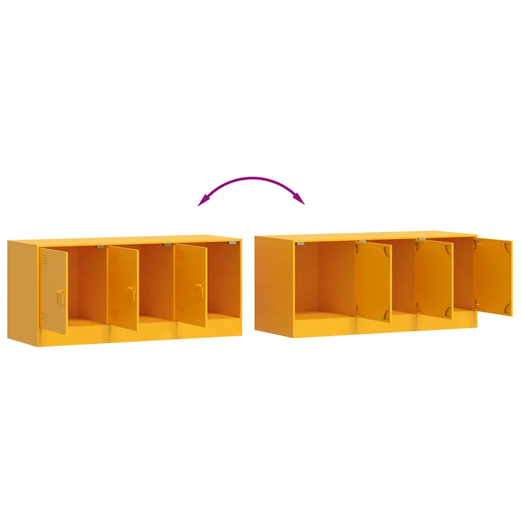 Mobile TV | Armadietto TV | Mobile Porta TV Giallo Senape 99x39x44 cm in Acciaio