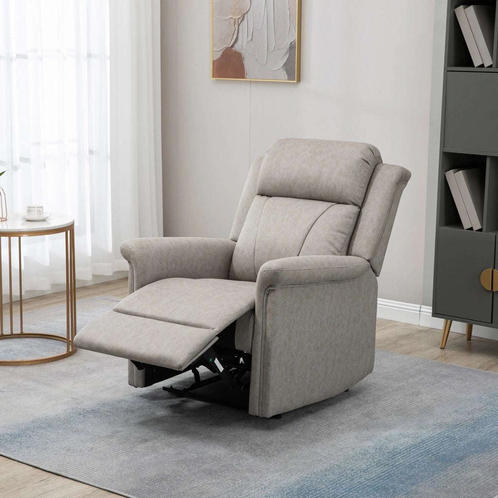 Poltrona Reclinabile con Poggiapiedi e Braccioli Imbottiti ¨C zephmum ¨C Grigio 78x96x102 cm