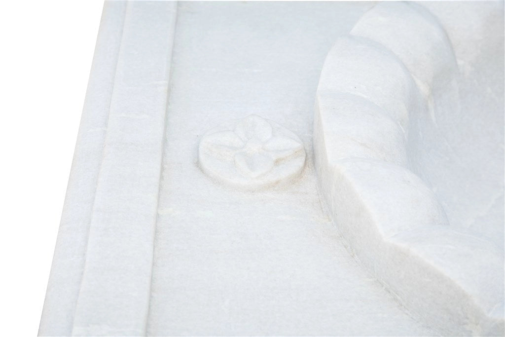 Biscottini LAVABO IN MARMO SMERLATO BIANCO L80XPR56XH18 CM Vasca realizzata completamente