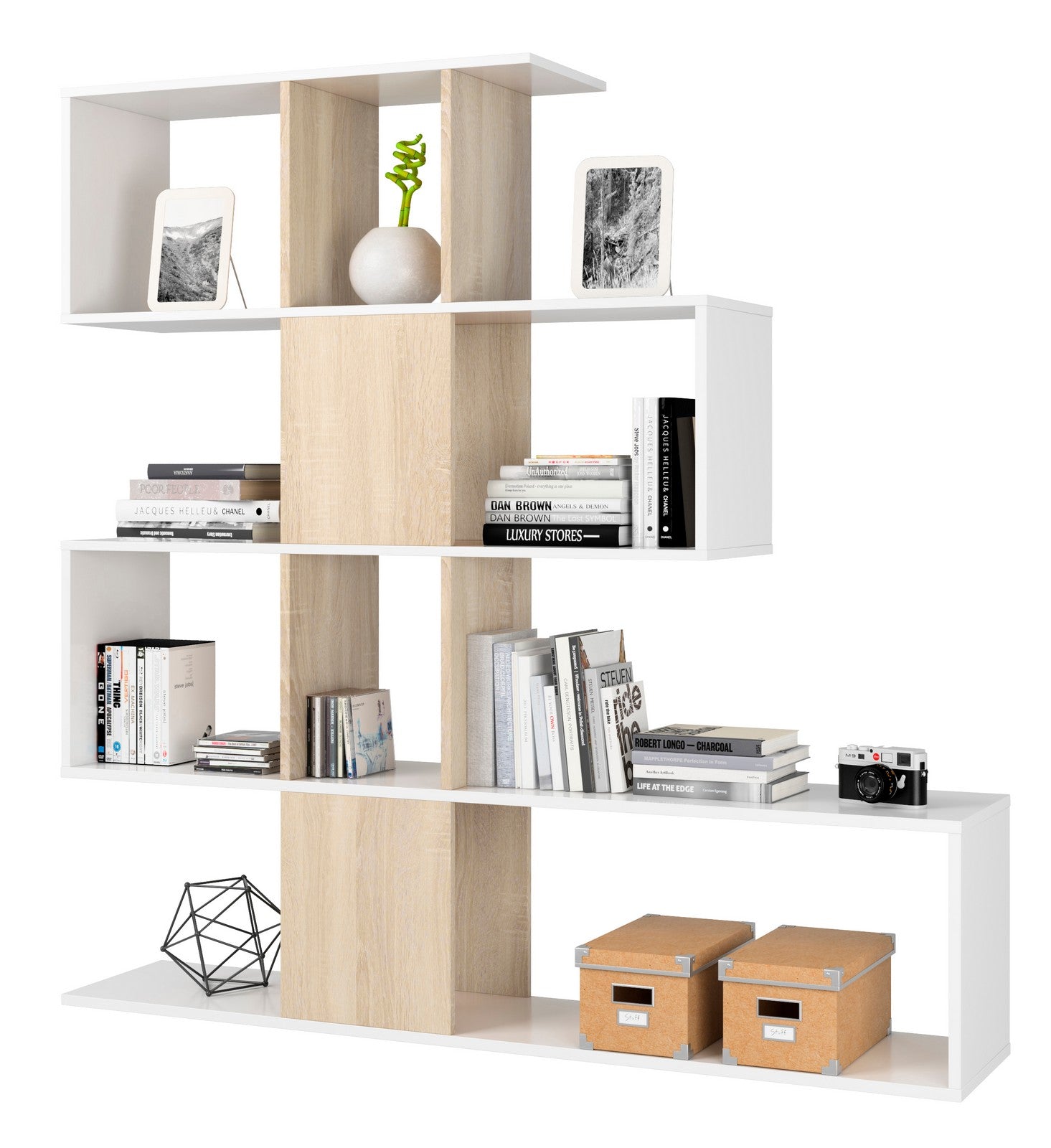 kit libreria zig zag 145x28x145 bianco canadian cod:ferx.94609