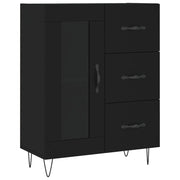 Buffet credenza cassettiera armadio mobile contenitore organizer per cucina soggiorno salotto 69,5 x 34 x 90 cm legno ingegnerizzato nero 02_0036074