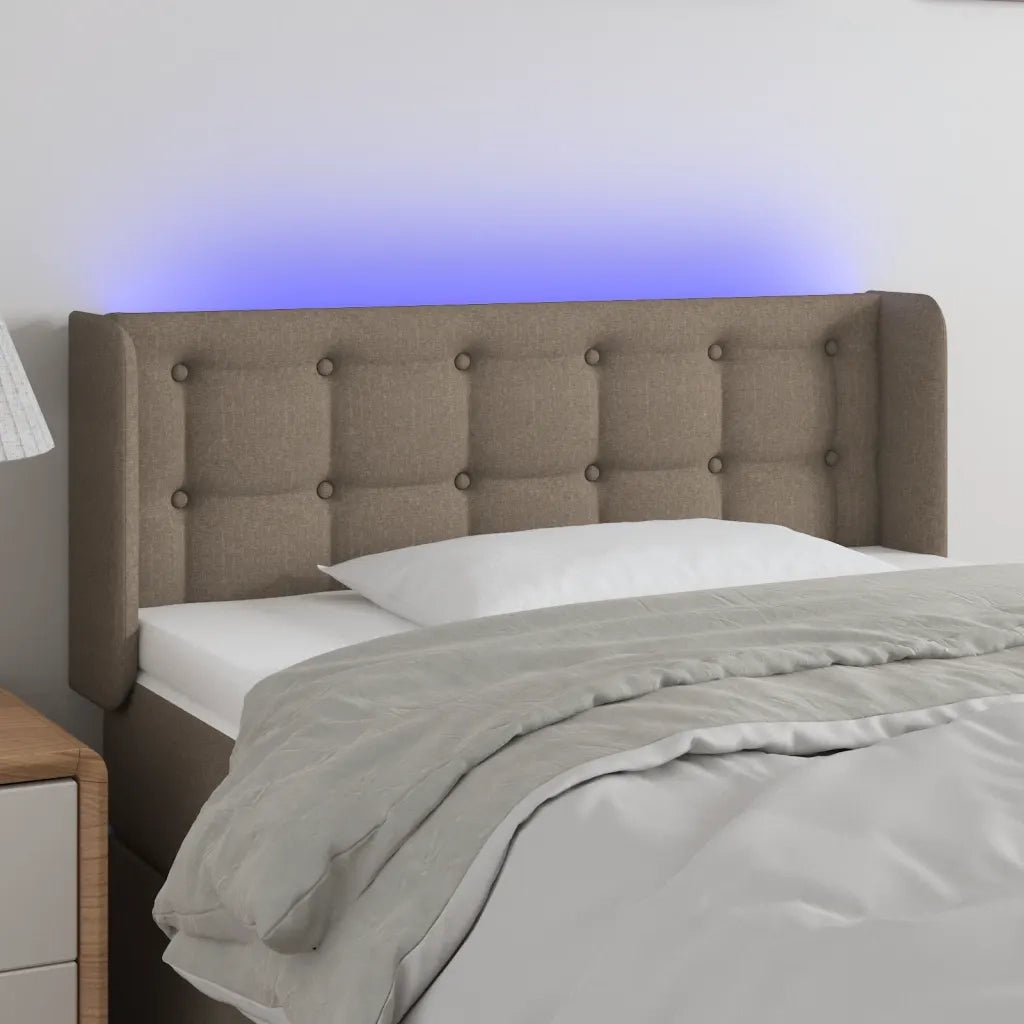 Testiera a LED-Testata con LED Tortora 83x16x78/88 cm in Tessuto 244758