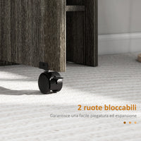 Tavolo Salvaspazio a Ribalta 140x75x74 cm fino a 6 Persone Rivestimento in Melamina Grigio